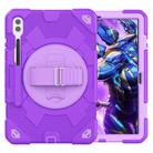 For Samsung Galaxy Tab S10+ / S9+ / S9 FE+ Spider Hand Grip Turntable Stand Tablet Case(Purple) - 1