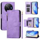 For Redmi A3 4G Global / A3X 4G Multi-Card Slots Zipper Wallet Leather Phone Case(Purple) - 1