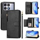 For Redmi K70 Ultra 5G Multi-Card Slots Zipper Wallet Leather Phone Case(Black) - 1