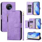 For Redmi Note 9T Global Multi-Card Slots Zipper Wallet Leather Phone Case(Purple) - 1