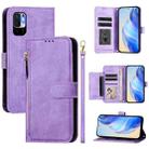 For Redmi Note 10 5G / Note 10T 5G Multi-Card Slots Zipper Wallet Leather Phone Case(Purple) - 1