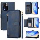 For Redmi Note 11 Pro+ 5G Europe Multi-Card Slots Zipper Wallet Leather Phone Case(Blue) - 1