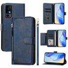 For TCL 40 R  5G Multi-Card Slots Zipper Wallet Leather Phone Case(Blue) - 1