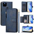 For Google Pixel 5a 5G Multi-Card Slots Zipper Wallet Leather Phone Case(Blue) - 1