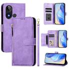 For BLU C9 Multi-Card Slots Zipper Wallet Leather Phone Case(Purple) - 1