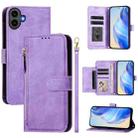 For Nothing CMF Phone 1 Multi-Card Slots Zipper Wallet Leather Phone Case(Purple) - 1