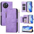 For Blackview Shark 8 / Oscal Tiger 12 Multi-Card Slots Zipper Wallet Leather Phone Case(Purple) - 1