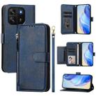 For Blackview Wave 6C Multi-Card Slots Zipper Wallet Leather Phone Case(Blue) - 1