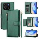 For Blackview Wave 6C Multi-Card Slots Zipper Wallet Leather Phone Case(Green) - 1