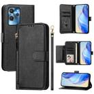 For Oukitel C32 Multi-Card Slots Zipper Wallet Leather Phone Case(Black) - 1