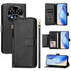 For Oukitel C37 Multi-Card Slots Zipper Wallet Leather Phone Case(Black) - 1