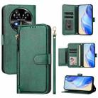 For Oukitel C37 Multi-Card Slots Zipper Wallet Leather Phone Case(Green) - 1