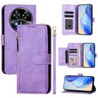 For Oukitel C37 Multi-Card Slots Zipper Wallet Leather Phone Case(Purple) - 1