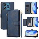 For Oukitel C51 Multi-Card Slots Zipper Wallet Leather Phone Case(Blue) - 1