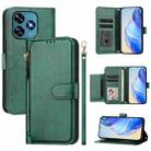 For Oukitel C51 Multi-Card Slots Zipper Wallet Leather Phone Case(Green) - 1