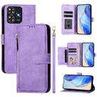 For ZTE Blade A73 4G Multi-Card Slots Zipper Wallet Leather Phone Case(Purple) - 1