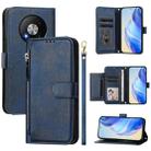 For ZTE Blade A73 5G Multi-Card Slots Zipper Wallet Leather Phone Case(Blue) - 1