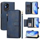 For ZTE Blade A35 Lite / A35 Core Multi-Card Slots Zipper Wallet Leather Phone Case(Blue) - 1