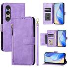 For Sony Xperia 1 VI Multi-Card Slots Zipper Wallet Leather Phone Case(Purple) - 1