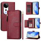 For vivo S19 Pro Multi-Card Slots Zipper Wallet Leather Phone Case(Dark Red) - 1