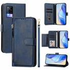 For vivo V20 / Y73 2021 Multi-Card Slots Zipper Wallet Leather Phone Case(Blue) - 1