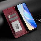 For vivo Y35 4G / Y22s 4G / Y22 4G Global Multi-Card Slots Zipper Wallet Leather Phone Case(Dark Red) - 2