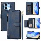 For vivo Y38 5G / Y200i / T3x Global Multi-Card Slots Zipper Wallet Leather Phone Case(Blue) - 1