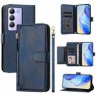 For vivo Y100 IDN / T3 5G IDN Multi-Card Slots Zipper Wallet Leather Phone Case(Blue) - 1