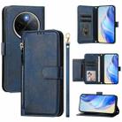 For vivo Y300 Pro Multi-Card Slots Zipper Wallet Leather Phone Case(Blue) - 1