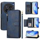 For vivo X200s Multi-Card Slots Zipper Wallet Leather Phone Case(Blue) - 1