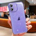 For iPhone 16 Plus Glitter Powder TPU Phone Case(Transparent Purple) - 1