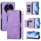 For OPPO Find X6 Multi-Card Slots Zipper Wallet Leather Phone Case(Purple) - 1