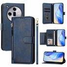 For OPPO Find X7 Multi-Card Slots Zipper Wallet Leather Phone Case(Blue) - 1