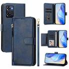 For OPPO Reno9 A Multi-Card Slots Zipper Wallet Leather Phone Case(Blue) - 1