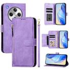 For OPPO Find X8 Multi-Card Slots Zipper Wallet Leather Phone Case(Purple) - 1