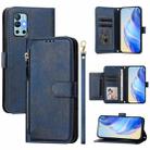 For OnePlus 9R / OnePlus 8T Multi-Card Slots Zipper Wallet Leather Phone Case(Blue) - 1