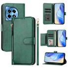 For OnePlus 12 Global Multi-Card Slots Zipper Wallet Leather Phone Case(Green) - 1