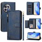 For OnePlus Ace 2 Pro Multi-Card Slots Zipper Wallet Leather Phone Case(Blue) - 1