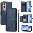 For OnePlus Nord CE4 Lite Global Multi-Card Slots Zipper Wallet Leather Phone Case(Blue) - 1