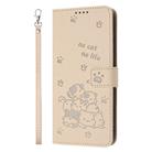 For Honor 90 Lite / X50i 5G Embossed Kitten Phone Leather Case with Lanyard(Beige) - 2