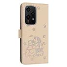 For Honor 200 Lite 5G Global Embossed Kitten Phone Leather Case with Lanyard(Beige) - 3