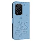 For Honor 200 Lite 5G Global Embossed Kitten Phone Leather Case with Lanyard(Blue) - 3