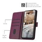 For Honor X7b 4G / 5G Embossed Kitten Phone Leather Case with Lanyard(Wine Red) - 4