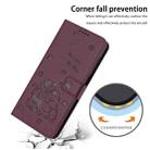 For Honor X7b 4G / 5G Embossed Kitten Phone Leather Case with Lanyard(Wine Red) - 6