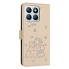 For Honor X8b Embossed Kitten Phone Leather Case with Lanyard(Beige) - 3