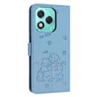 For Honor 400 Lite Embossed Kitten Phone Leather Case with Lanyard(Blue) - 3