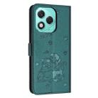 For Honor 400 Lite Embossed Kitten Phone Leather Case with Lanyard(Dark Green) - 3
