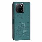 For Honor X6c 4G Embossed Kitten Phone Leather Case with Lanyard(Dark Green) - 3