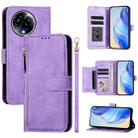 For Realme 11 5G Global / 11x 5G / C67 India Multi-Card Slots Zipper Wallet Leather Phone Case(Purple) - 1