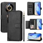 For Realme Narzo 60 Pro Multi-Card Slots Zipper Wallet Leather Phone Case(Black) - 1